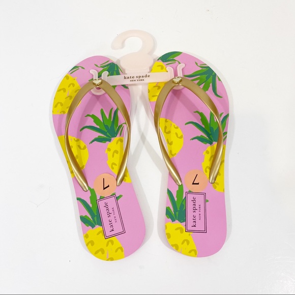 kate spade Shoes - NEW Kate Spade Nassau Pineapple Print Flip Flops